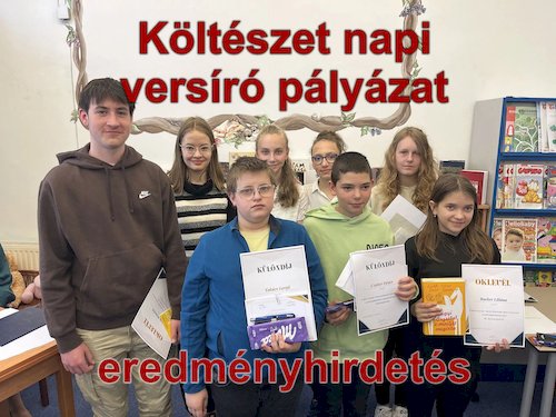 Költészet napi versíró pályázat - eredményhirdetés